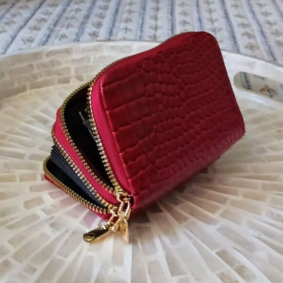 Women's RFID Wallets in RED and BROWN - Picture 5 of 15